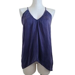 Maj Womens Purple 100% Silk Racerback V-Neck Camisole Tank Top Size Small USA